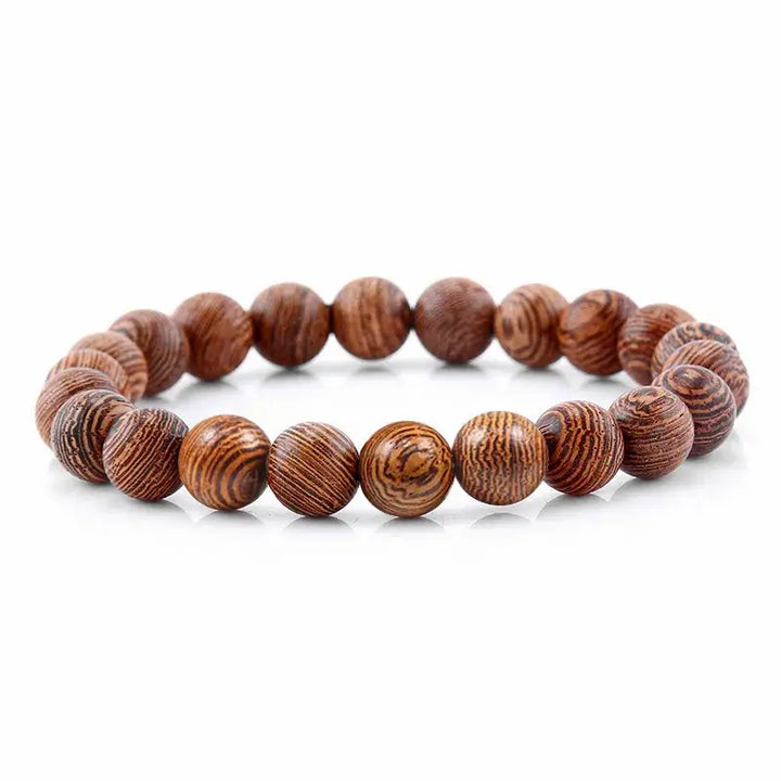 Bracelet en Bois Naturel 8 mm Tressé et Réglable pour Femme - Bracelet-en-bois.com