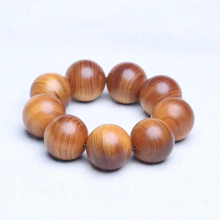 Bracelet en Bois Naturel Haute Qualité avec Grosses Perles, pour Hommes - Bracelet-en-bois.com