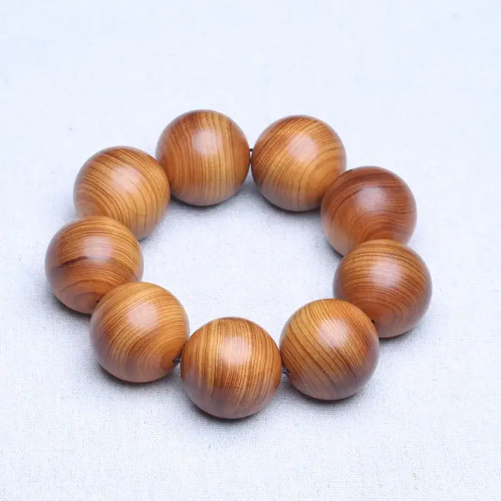 Bracelet en Bois Naturel Haute Qualité avec Grosses Perles, pour Hommes - Bracelet-en-bois.com