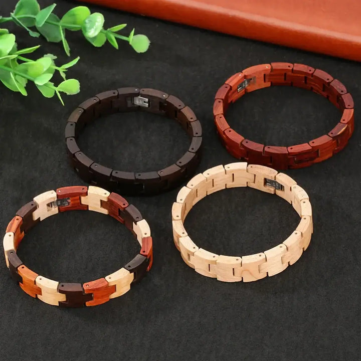 Bracelet en Bois Vintage avec Fermeture Facile - bracelet en bois