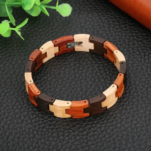 Bracelet en Bois Vintage avec Fermeture Facile - bracelet en bois