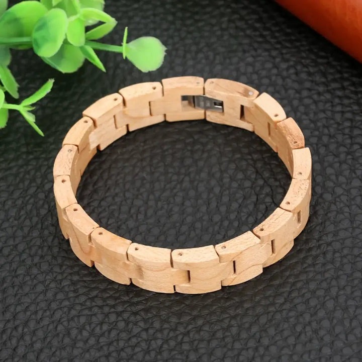 Bracelet en Bois Vintage avec Fermeture Facile - bracelet en bois