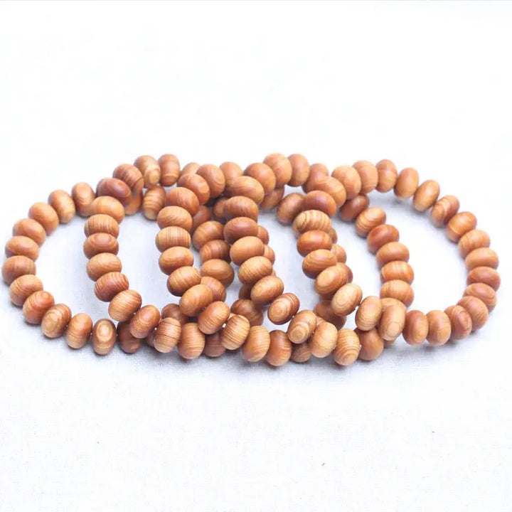 Bracelet en Bois de Santal Naturel Clair avec Perles de 12mm pour Femmes - Bracelet-en-bois.com