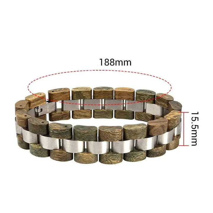 bracelet en bois et acier inoxydable bois