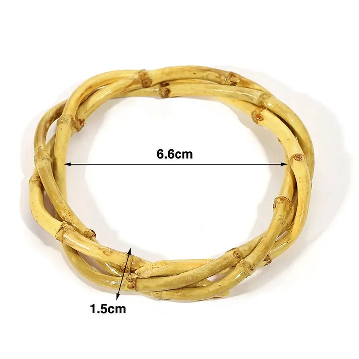 Bracelet Tressé en Bois de Bambou Naturel pour Femmes - bracelet en bois