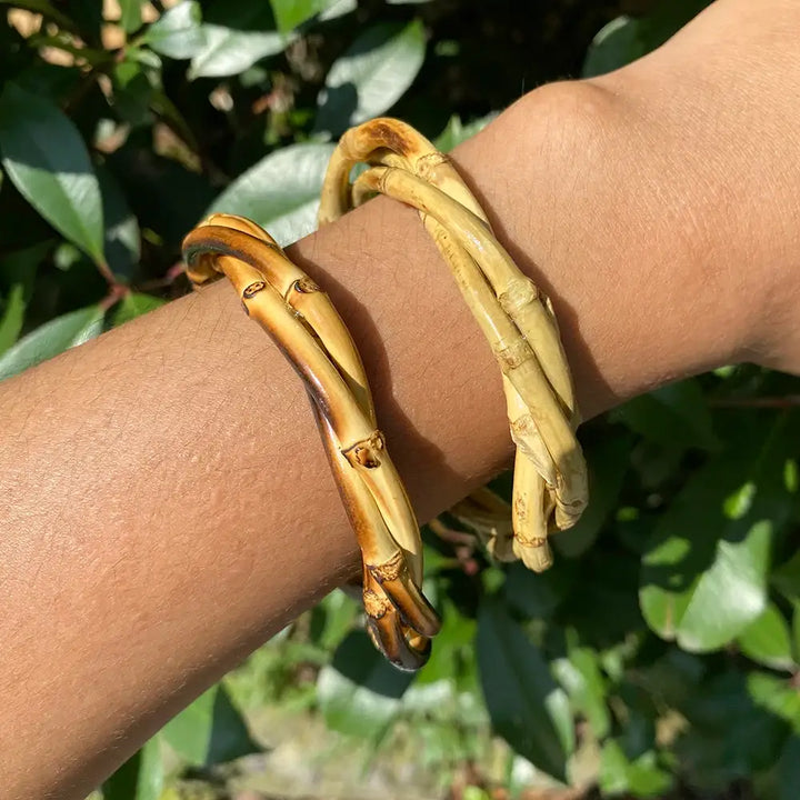 Bracelet Tressé en Bois de Bambou Naturel pour Femmes - bracelet en bois