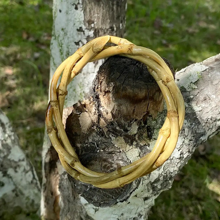 Bracelet Tressé en Bois de Bambou Naturel pour Femmes - bracelet en bois