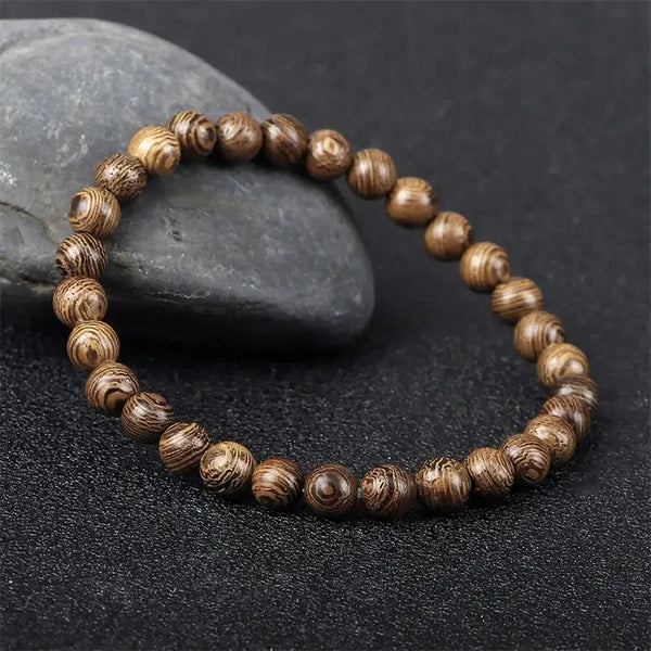 Bracelet Vintage pour Hommes en Perles de Bois - Bracelet-en-bois.com