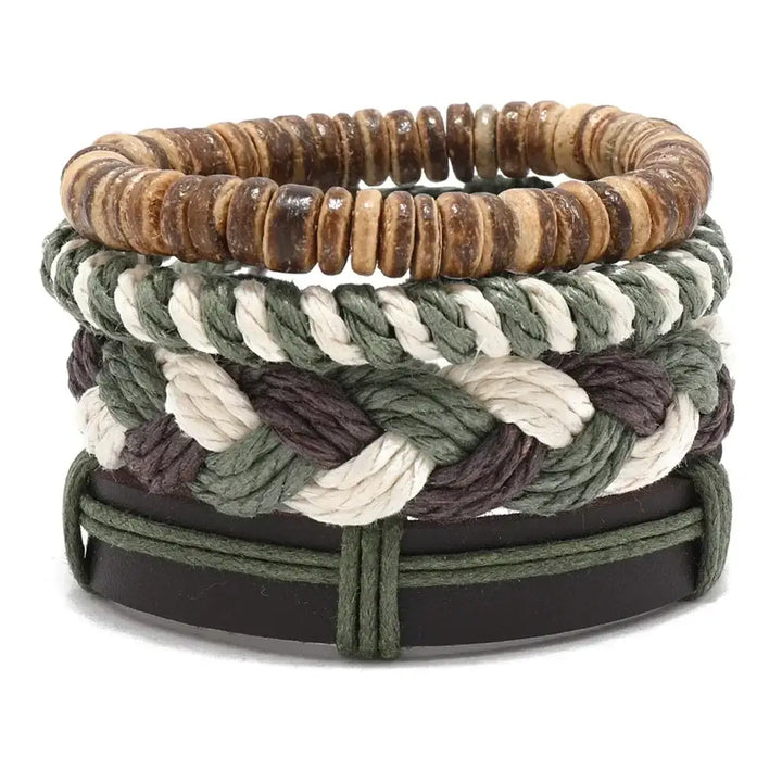 Ensemble de Bracelets en Bois pour Hommes avec Perles - bracelet en bois